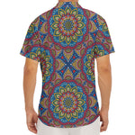Colorful Bohemian Mandala Pattern Print Men's Deep V-Neck Shirt