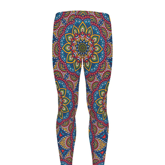 Colorful Bohemian Mandala Pattern Print Men's leggings