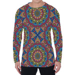 Colorful Bohemian Mandala Pattern Print Men's Long Sleeve T-Shirt