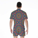 Colorful Bohemian Mandala Pattern Print Men's Rompers