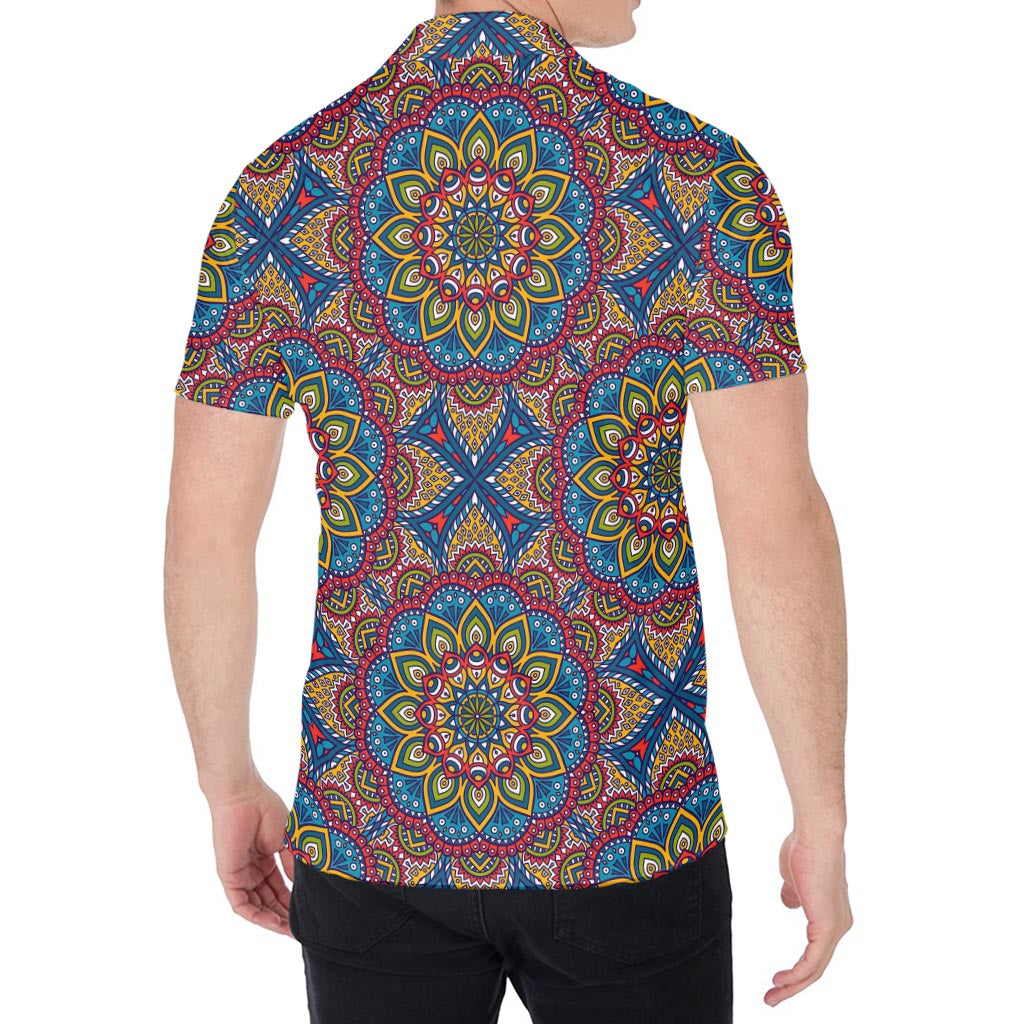 Colorful Bohemian Mandala Pattern Print Men's Shirt