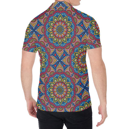 Colorful Bohemian Mandala Pattern Print Men's Shirt