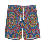 Colorful Bohemian Mandala Pattern Print Men's Sports Shorts