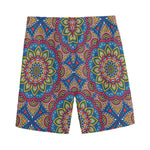 Colorful Bohemian Mandala Pattern Print Men's Sports Shorts