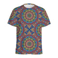 Colorful Bohemian Mandala Pattern Print Men's Athletic T-Shirt