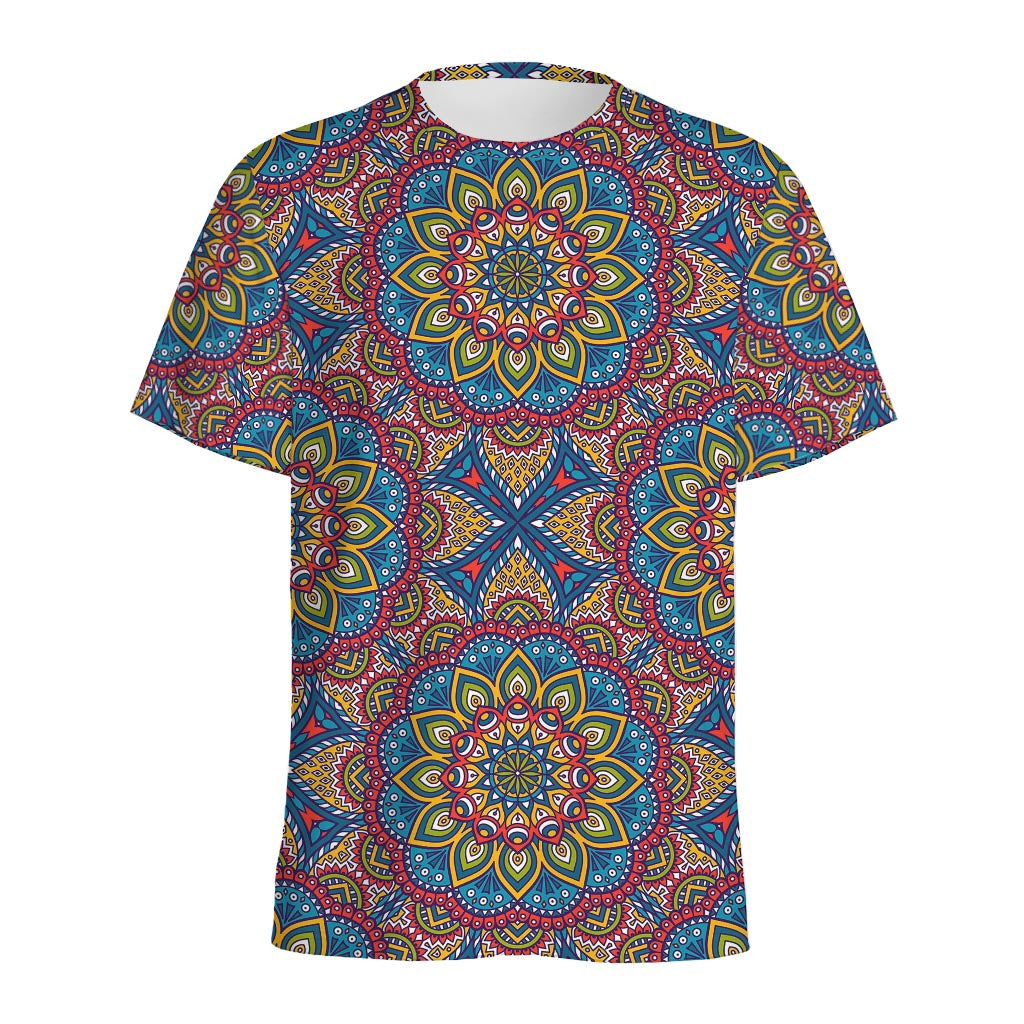 Colorful Bohemian Mandala Pattern Print Men's Sports T-Shirt