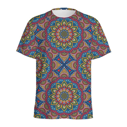 Colorful Bohemian Mandala Pattern Print Men's Sports T-Shirt