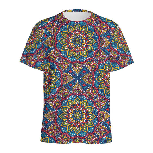 Colorful Bohemian Mandala Pattern Print Men's Sports T-Shirt