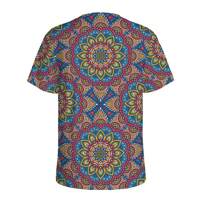 Colorful Bohemian Mandala Pattern Print Men's Sports T-Shirt