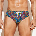 Colorful Bohemian Mandala Pattern Print Men's Swim Briefs