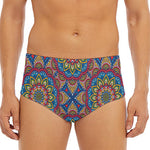 Colorful Bohemian Mandala Pattern Print Men's Triangle Swim Briefs