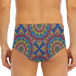 Colorful Bohemian Mandala Pattern Print Men's Triangle Swim Briefs