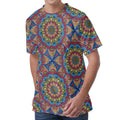 Colorful Bohemian Mandala Pattern Print Men's Velvet T-Shirt