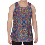 Colorful Bohemian Mandala Pattern Print Men's Velvet Tank Top