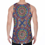 Colorful Bohemian Mandala Pattern Print Men's Velvet Tank Top