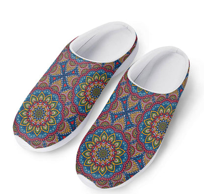 Colorful Bohemian Mandala Pattern Print Mesh Casual Shoes