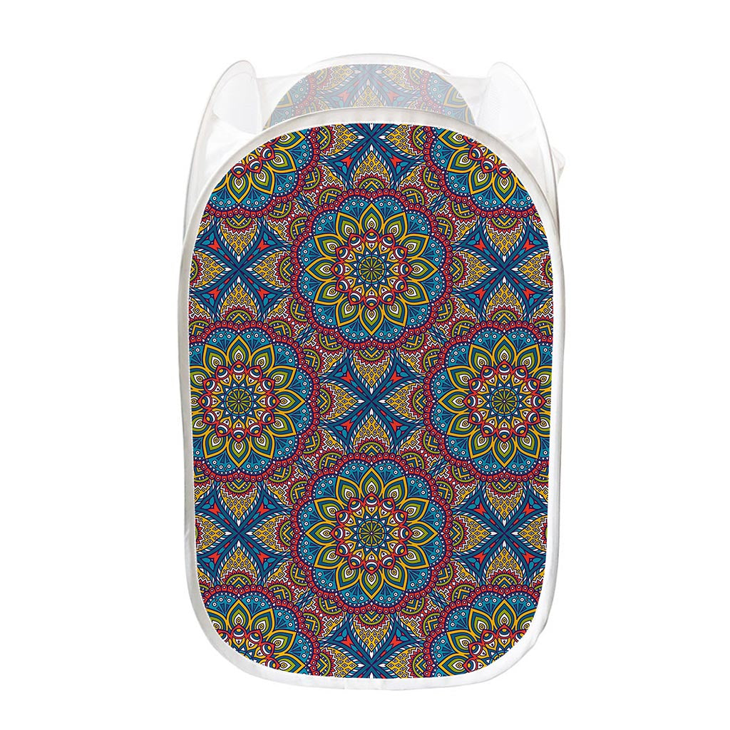 Colorful Bohemian Mandala Pattern Print Mesh Laundry Hamper