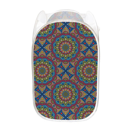 Colorful Bohemian Mandala Pattern Print Mesh Laundry Hamper