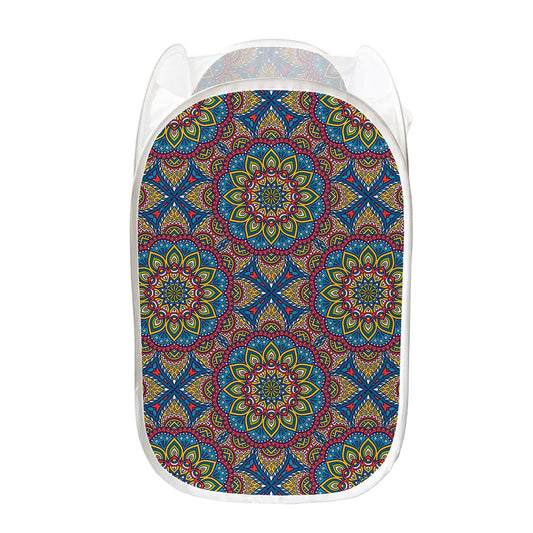 Colorful Bohemian Mandala Pattern Print Mesh Laundry Hamper