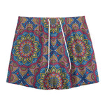 Colorful Bohemian Mandala Pattern Print Mesh Shorts
