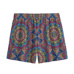 Colorful Bohemian Mandala Pattern Print Mesh Shorts