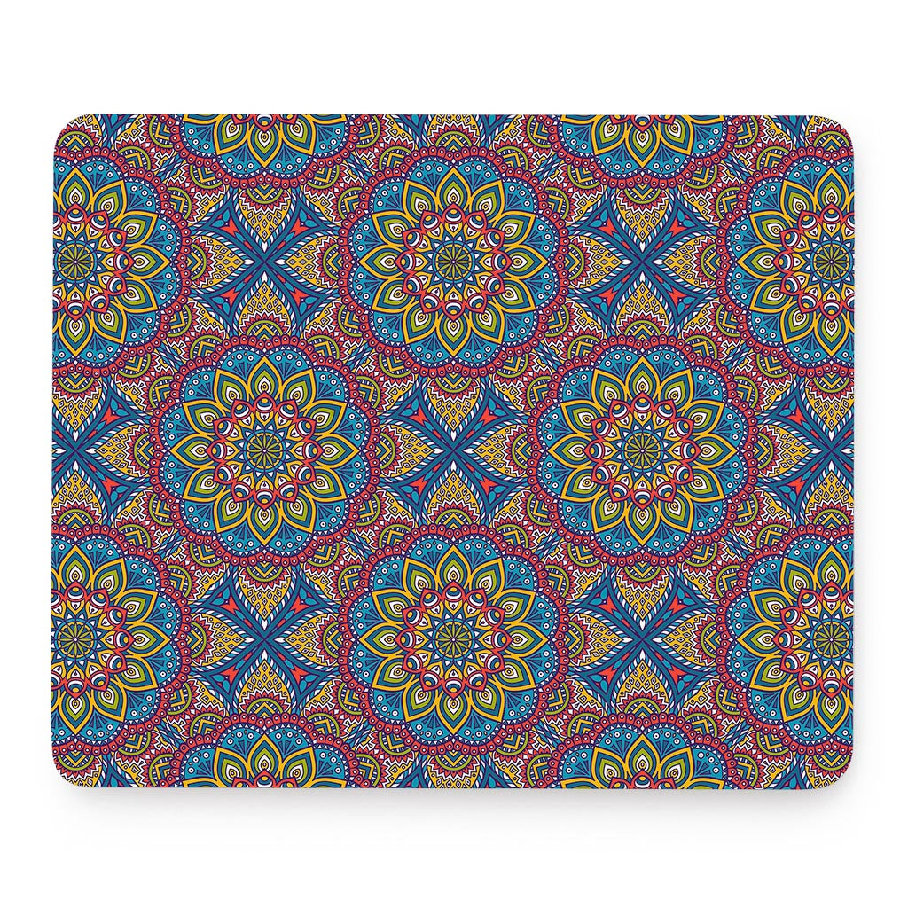 Colorful Bohemian Mandala Pattern Print Mouse Pad