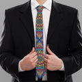 Colorful Bohemian Mandala Pattern Print Necktie