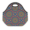 Colorful Bohemian Mandala Pattern Print Neoprene Lunch Bag