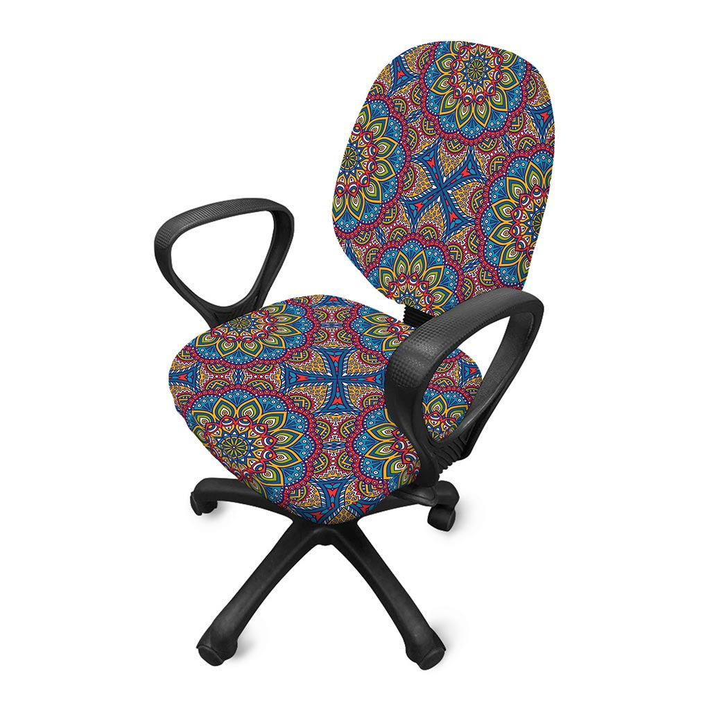 Colorful Bohemian Mandala Pattern Print Office Chair Cover