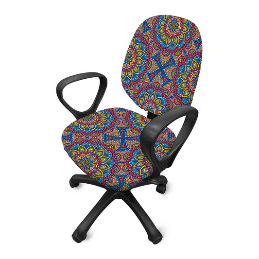 Colorful Bohemian Mandala Pattern Print Office Chair Cover