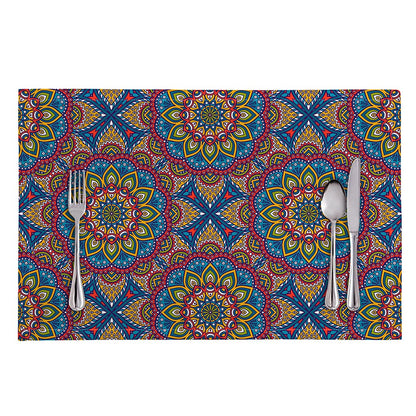 Colorful Bohemian Mandala Pattern Print Placemat