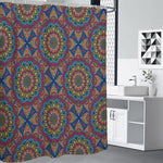 Colorful Bohemian Mandala Pattern Print Premium Shower Curtain