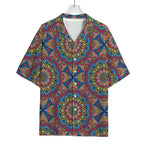 Colorful Bohemian Mandala Pattern Print Rayon Hawaiian Shirt