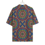 Colorful Bohemian Mandala Pattern Print Rayon Hawaiian Shirt