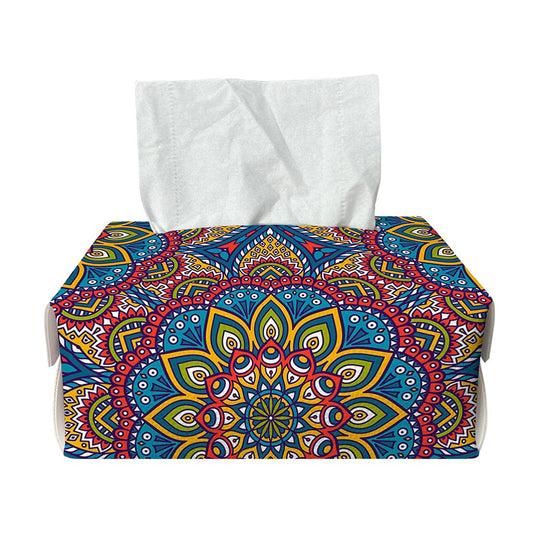 Colorful Bohemian Mandala Pattern Print Rectangle Tissue Box Cover