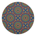 Colorful Bohemian Mandala Pattern Print Round Blanket