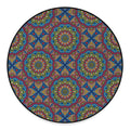 Colorful Bohemian Mandala Pattern Print Round Floor Mat