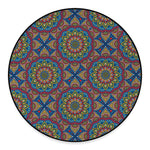 Colorful Bohemian Mandala Pattern Print Round Floor Mat