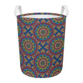 Colorful Bohemian Mandala Pattern Print Round Laundry Basket