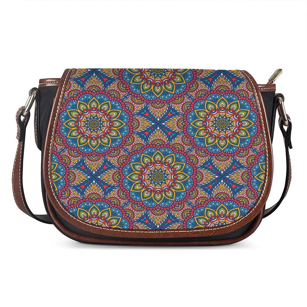 Colorful Bohemian Mandala Pattern Print Saddle Bag