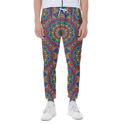 Colorful Bohemian Mandala Pattern Print Scuba Joggers