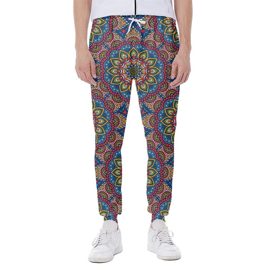 Colorful Bohemian Mandala Pattern Print Scuba Joggers