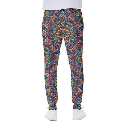 Colorful Bohemian Mandala Pattern Print Scuba Joggers