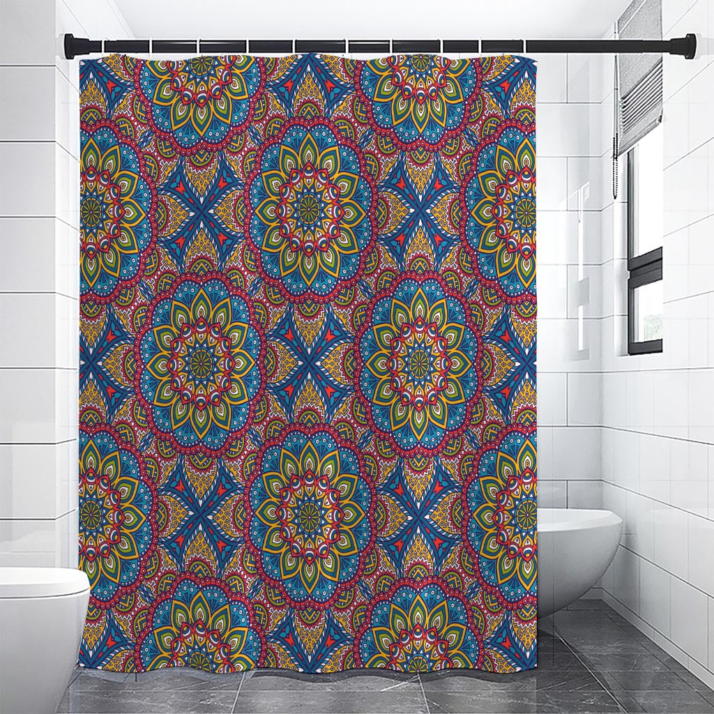 Colorful Bohemian Mandala Pattern Print Shower Curtain