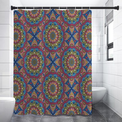 Colorful Bohemian Mandala Pattern Print Shower Curtain