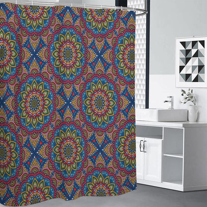 Colorful Bohemian Mandala Pattern Print Shower Curtain