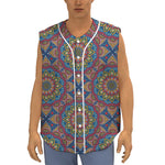 Colorful Bohemian Mandala Pattern Print Sleeveless Baseball Jersey