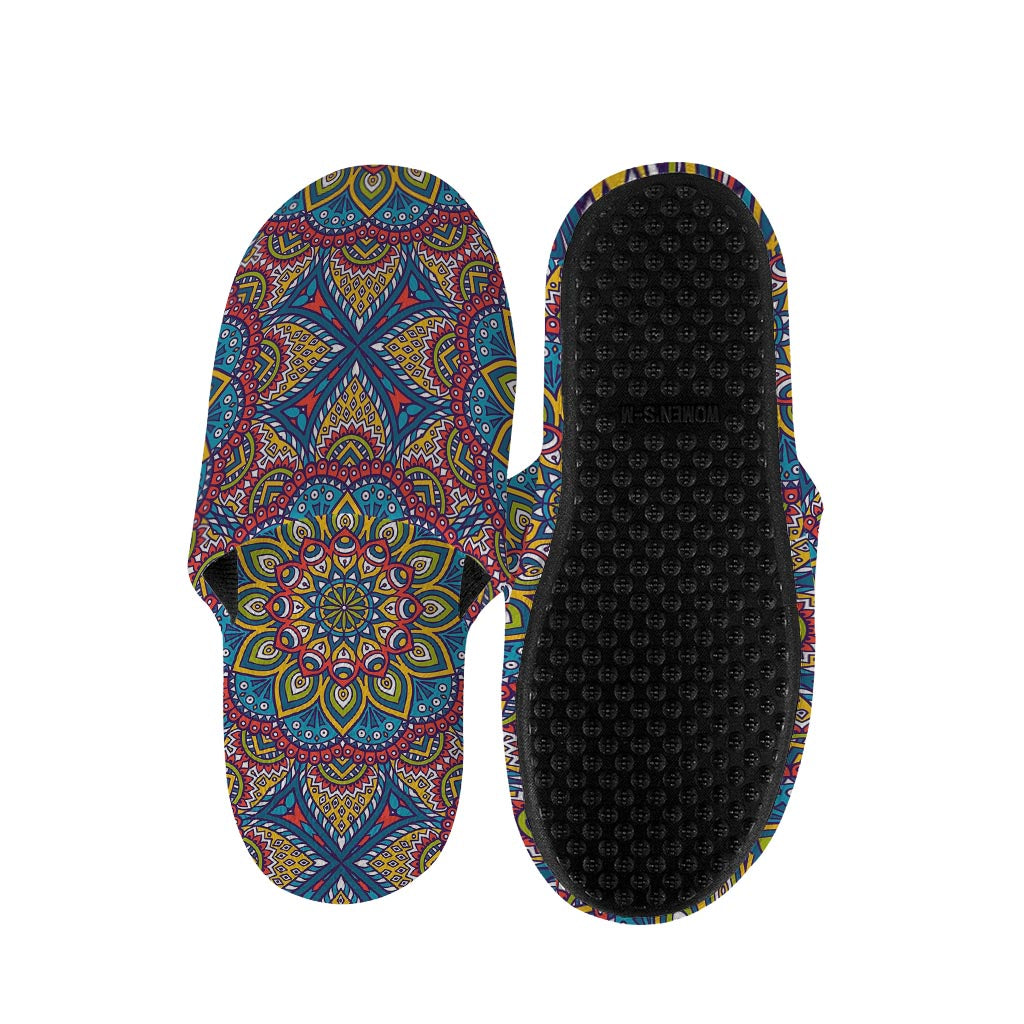 Colorful Bohemian Mandala Pattern Print Slippers