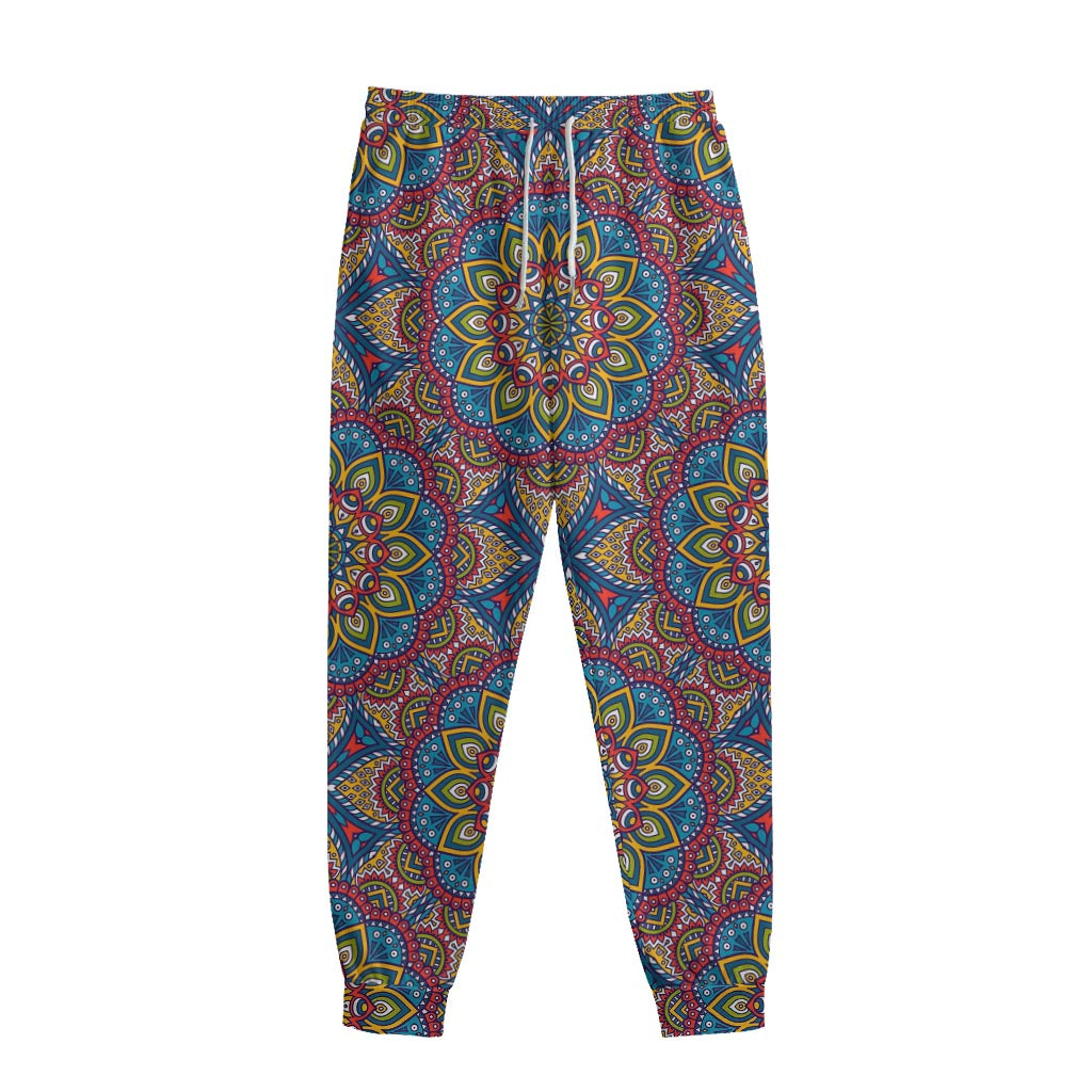 Colorful Bohemian Mandala Pattern Print Sweatpants