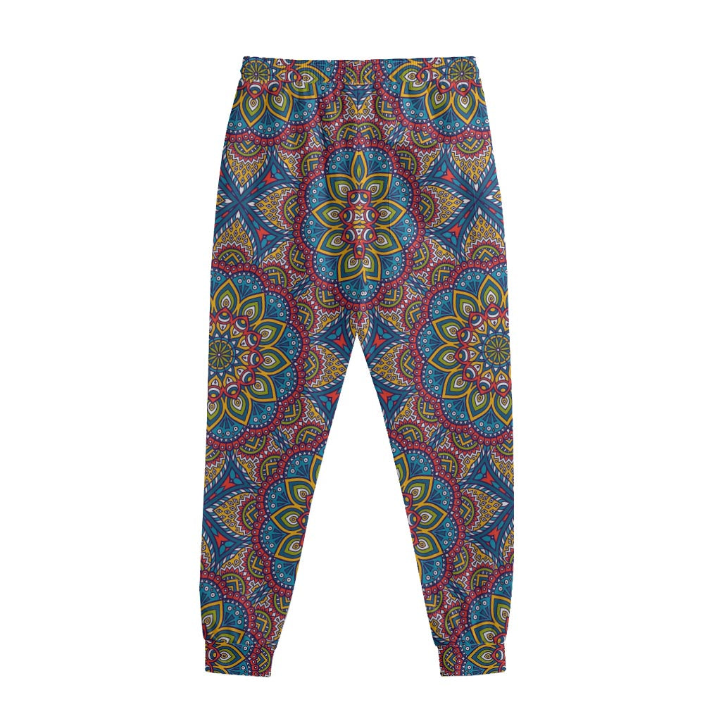 Colorful Bohemian Mandala Pattern Print Sweatpants